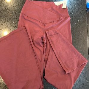 Offline by Aerie NWT Burgundy crossover waist flare leggings. Size large.